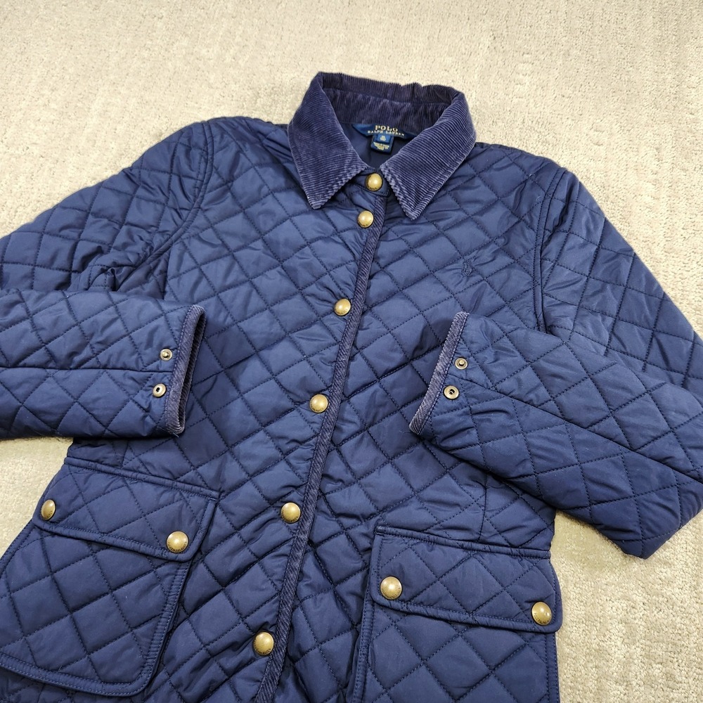 Polo Ralph Lauren Jacket Youth XL 16 Quilted Chore Coat Puffer Corduroy Collar